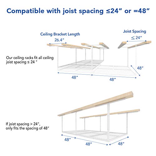 4x8 Overhead Garage Ceiling Storage Rack (2 Count)