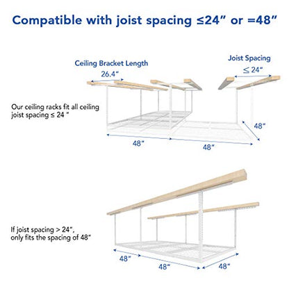 4x8 Overhead Garage Ceiling Storage Rack (2 Count)
