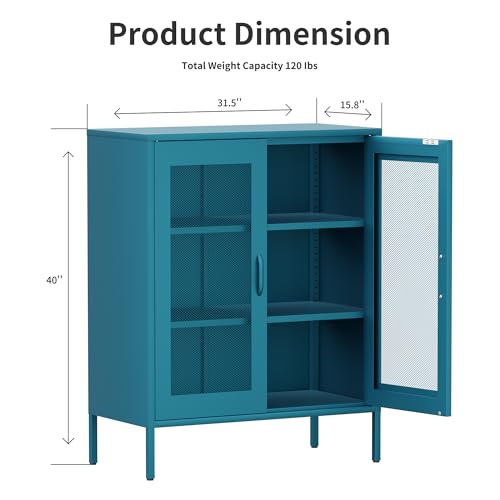 Metal Storage Cabinet with Mesh Doors