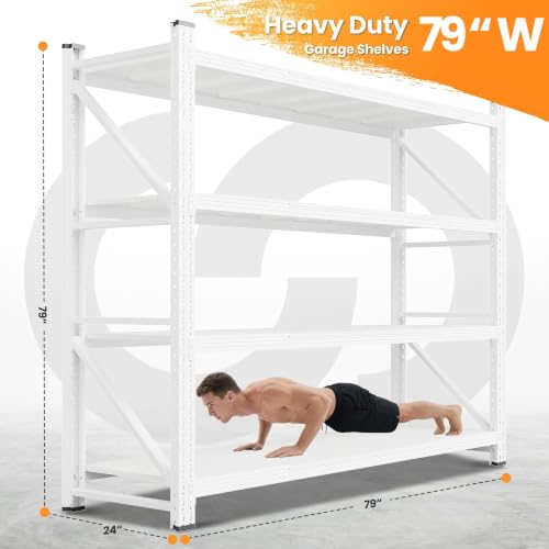79” Wide Heavy Duty Metal Garage Shelving