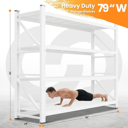 79” Wide Heavy Duty Metal Garage Shelving