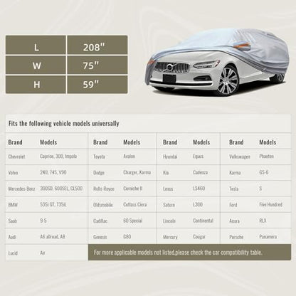 6 Layers Full Car Cover for Sedan