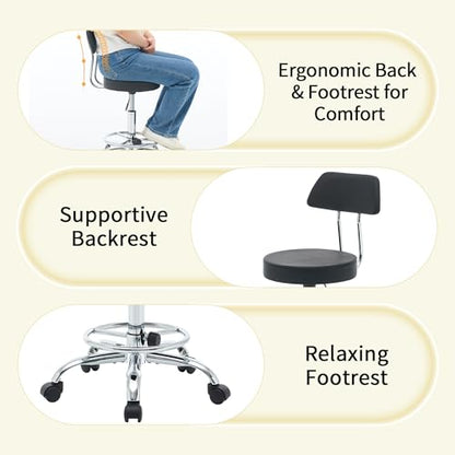 Rolling Stool with Back