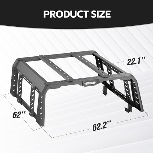 22" High Overland Bed Racks Truck Cargo Carrier Compatible with 2020