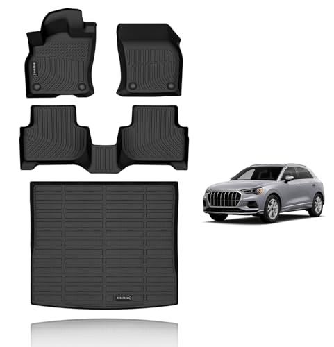 Floor Mats & Cargo Liner Custom for Audi Q3 2025 2024 2023 2022 2021 2020 2019 Car Mats Automotive Cargo Mat Floor Liners Trunk Mat Q3 All Weather Floor Mats Trunk Liner Black
