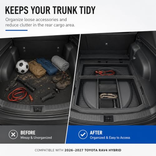 Hidden Trunk Storage Box for 2026 2027 Toyota RAV4 Hybrid