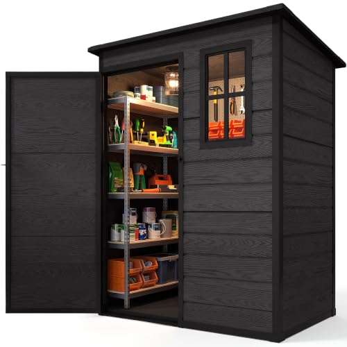 5x3 FT Outdoor Storage Shed with Reinforced Floor & Window