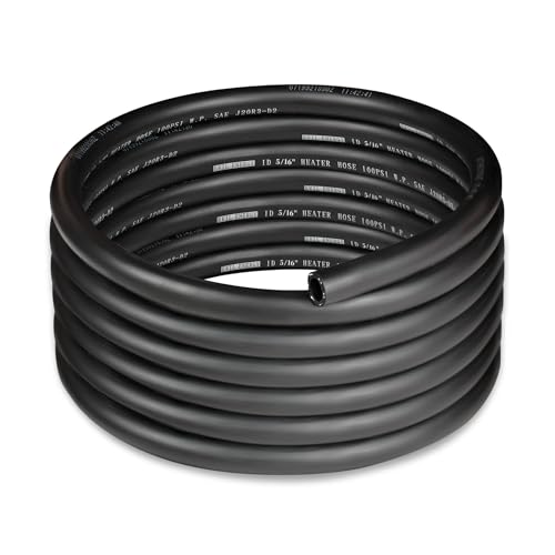 5 16" Heater Hose Coolant Radiator Straight 100PSI SAE 20R3 15FT Black