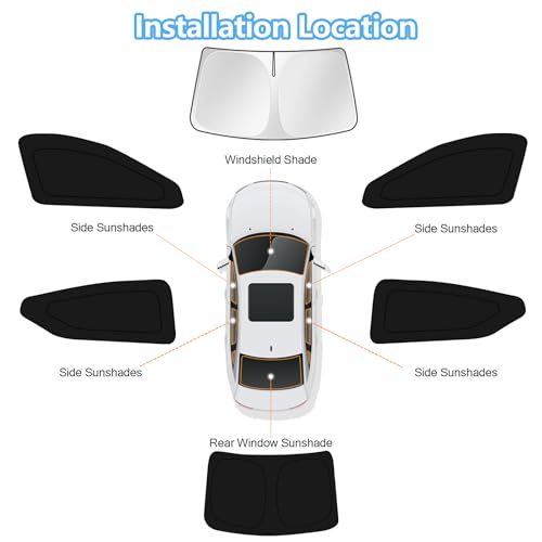 Car Window Shades for Nissan Altima Platinum 2019 (6 Count)