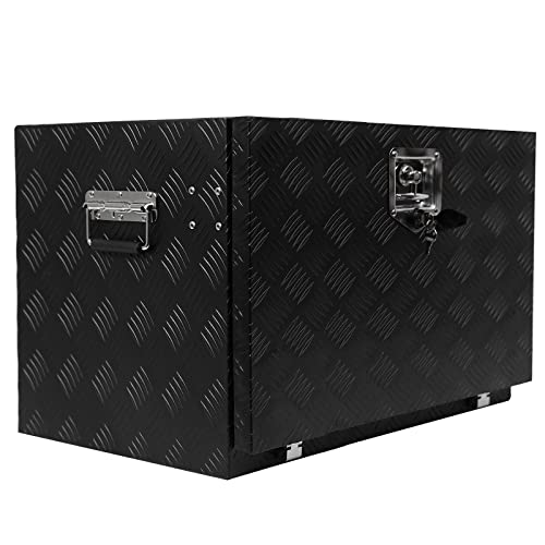 30 Inch Truck Tool Box Waterproof Square Truck Storage Aluminum Bar Tread Tool Underbody Box Organizer Chest for Pick Up Truck Bed