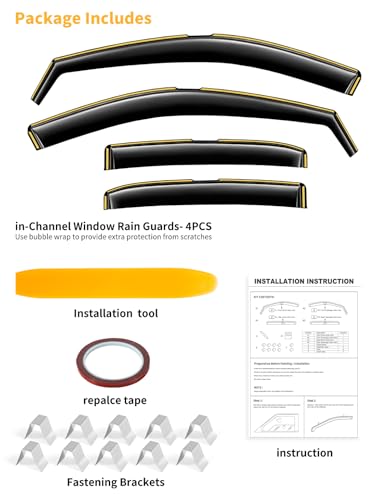 in Channel Window Visors Rain Guards for Dodge Durango 2011 (4 Count)