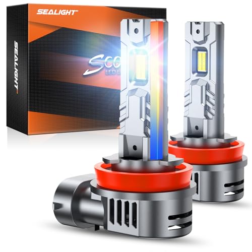 H11/H8/H9/H16 LED Fog Bulbs, 80,000LM 15X Ultra Bright with 25000RPM Fan H11 Light Bulbs 1:1 Design, 6500K Cool White, CANBUS Ready, 3-Min Play-N-Plug, Pack of 2 (2 Count)