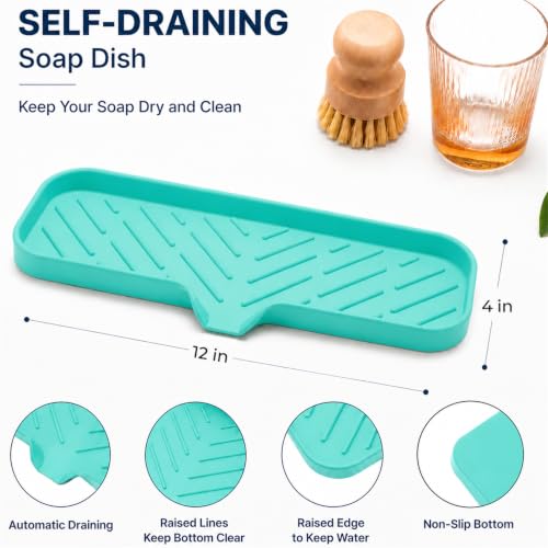 Silicone Soap Dish with Drain Spout
