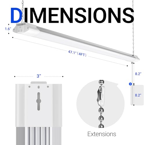 BS84 LED Shop Lights 4FT for Workshop (4 Count)