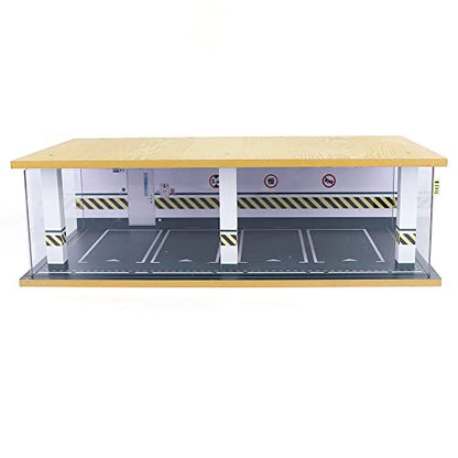 1 24 Parking Garage Model Car Garage Display Case with Clear Acrylic Cover and LED Lighting Toy Car Storage Tabletop Showcase for Boy Kids Home Toy Stores