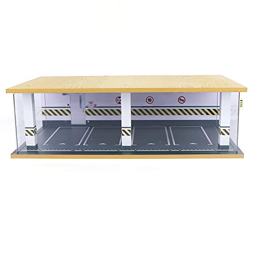 1 24 Parking Garage Model Car Garage Display Case with Clear Acrylic Cover and LED Lighting Toy Car Storage Tabletop Showcase for Boy Kids Home Toy Stores