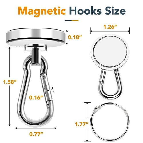 Magnetic Hooks Heavy Duty 110LBS+ Strong Neodymium Magnets