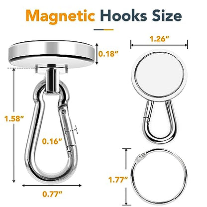 Magnetic Hooks Heavy Duty 110LBS+ Strong Neodymium Magnets