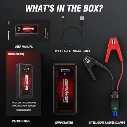Jump Starter 2500A Peak 74Wh Portable Car Jump Starter