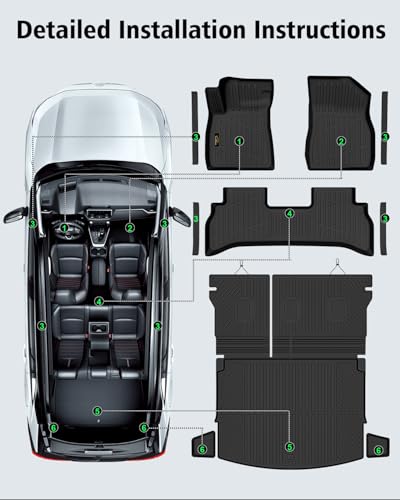 Floor Mats & Cargo Mat & Backrest Mat for Chevy Trailblazer FWD 2021 (160 Ounce)