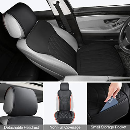 1 Pack Waterproof Front Car Seat Cover for Car Truck SUV Black
