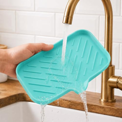 Silicone Soap Dish with Drain Spout
