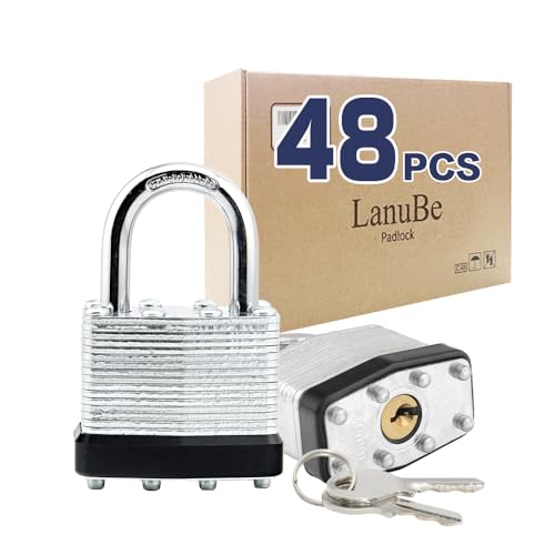 Laminated Keyed Alike Padlock 48 Pack 1.6 (48 Count)
