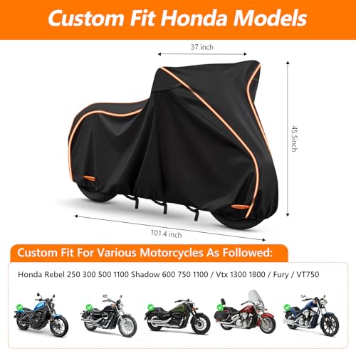 420D & Cotton Lining Motorcycle Cover for Honda Rebel 250 300 500 1100