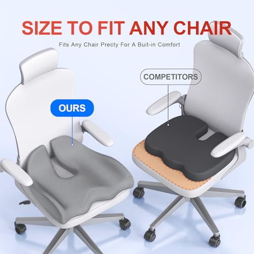XL Ergonomic Seat Cushion Relieves Sciatica & Tailbone Pain