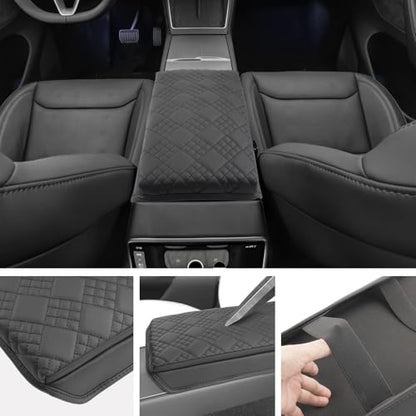 for 2025 2026 Tesla Model Y Armrest Cover Pad for 2025 2026 Model Y Accessories 2026 Model Y Center Console Cover Middle Console Cover Add Soft Cotton Cushion