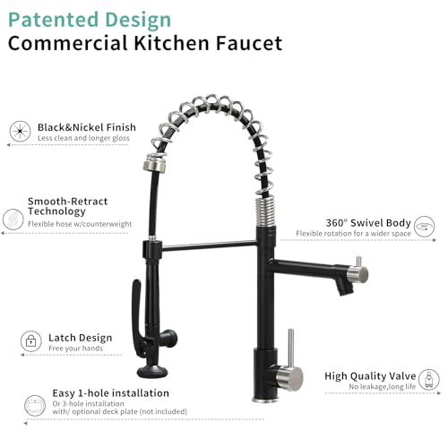 Pull Down Kitchen Faucet with Sprayer Commercial