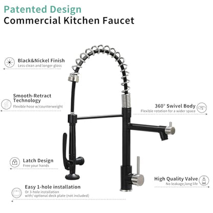 Pull Down Kitchen Faucet with Sprayer Commercial