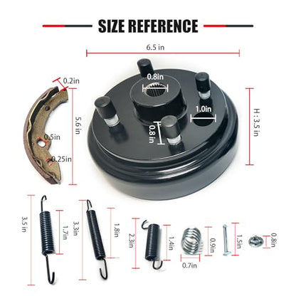 Golf Cart Brake Drums Kit with Brake Shoes & Springs Fit for 1996