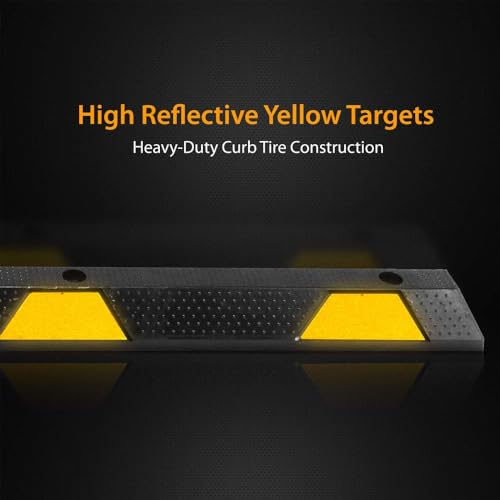 Heavy Duty Wheel Stop Garage Parking Aid for Cars & Trucks (2 Count)
