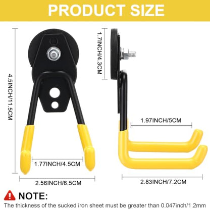 6 Pcs Large Magnetic Hooks Heavy Duty Garage Magnet Hooks Strong Storage Utility Magnetic Hangers with Anti Slip Rubber Coating for Indoor and Outdoor Hanging (6 Count)