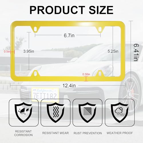 4 Holes Stainless Steel License Plate Frames