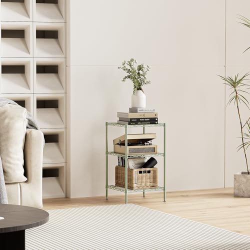 750 lbs 3 Shelf Storage Shelves Wire Shelving Unit Standing Metal Rack for Small Places Narrow Wire Rack for Bathroom (3 Count)