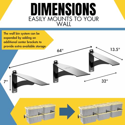 Wall Mounted Tote Rack Storage System (3 Count)
