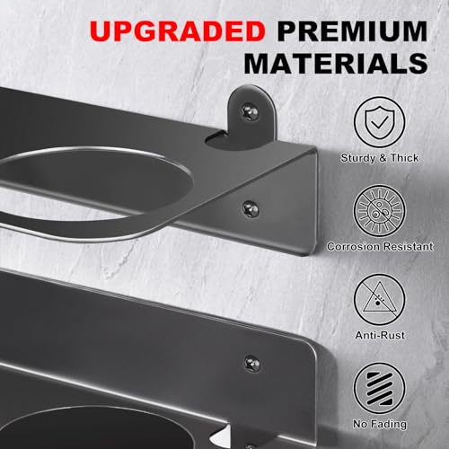 Oil Dual Funnel Holder Wall Mount Rack with 2 Drip Cups