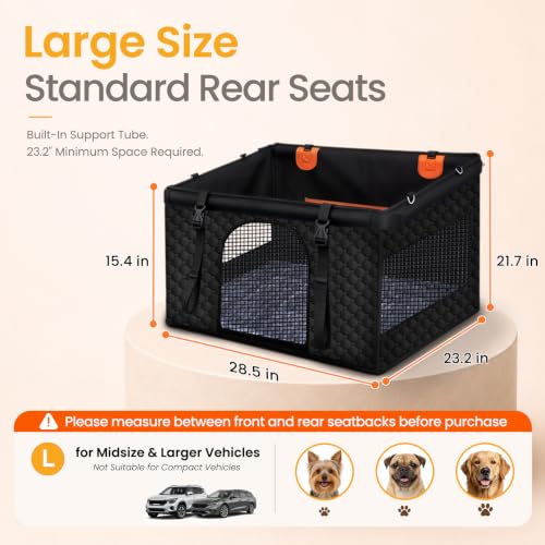 Large Dog Car Seat Cover with Dog Bed Mat for Back Seat Half