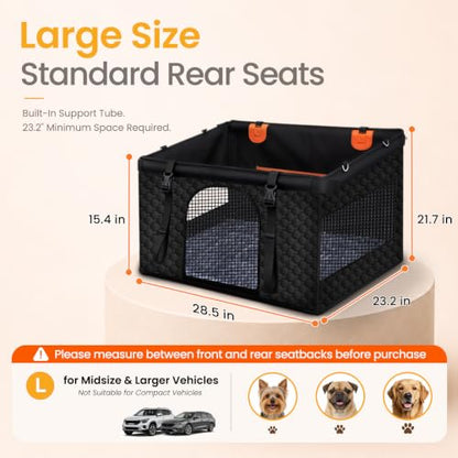 Large Dog Car Seat Cover with Dog Bed Mat for Back Seat Half