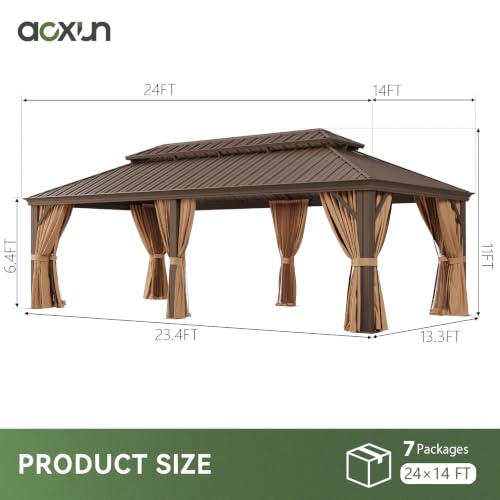 14' X 24' Hardtop Gazebo with Drainage
