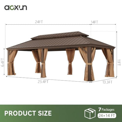 14' X 24' Hardtop Gazebo with Drainage