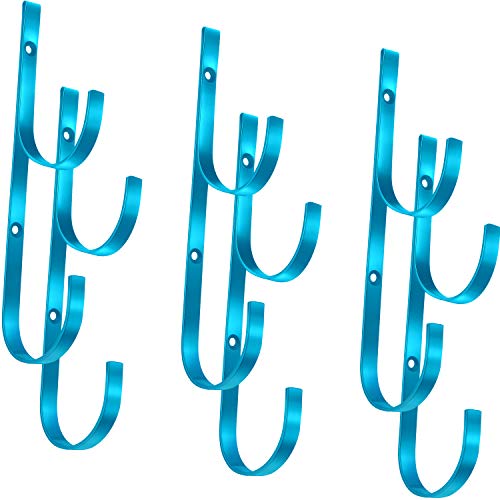 6 Pieces Pool Pole Hook Hanger Swimming Metal Brackets Pool Hook with 12 Pieces Screws for Telescopic Poles (6 Count)