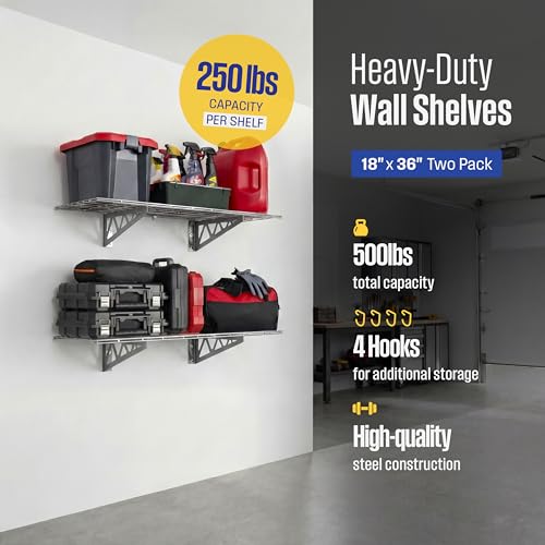 Steel Garage Wall Shelves 2 (2 Count)