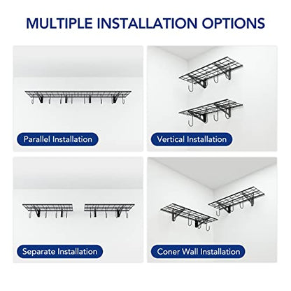 2 Pack 1x3 ft Garage Wall Shelving (2 Count)