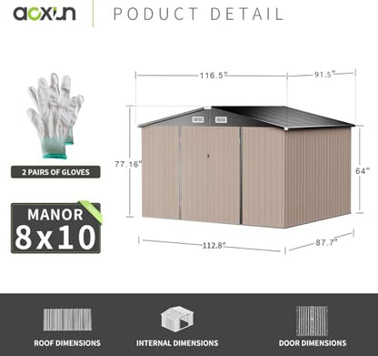 9.4x7.3 FT Shed Outdoor Storage Shed