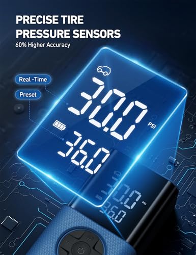 L7S Tire Inflator Portable Air Compressor Cordless with Digital Pressure Gauge