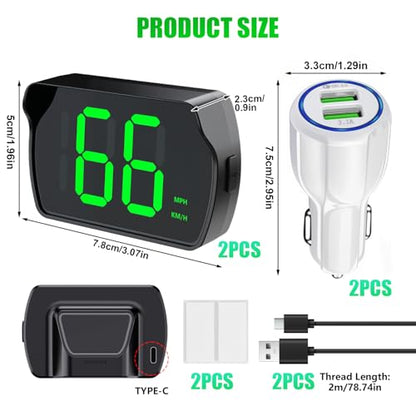 GPS Digital Speedometer for Car MPH (2 Count)