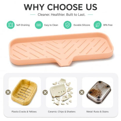 Silicone Soap Dish with Drain Spout